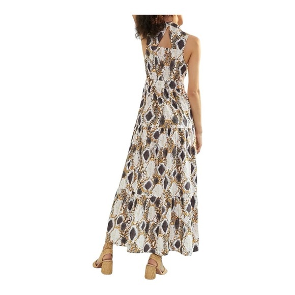 Maeve by Anthropologie Snake-Printed Maxi Button Front Back Cutout Dress Size 2 - Picture 13 of 13